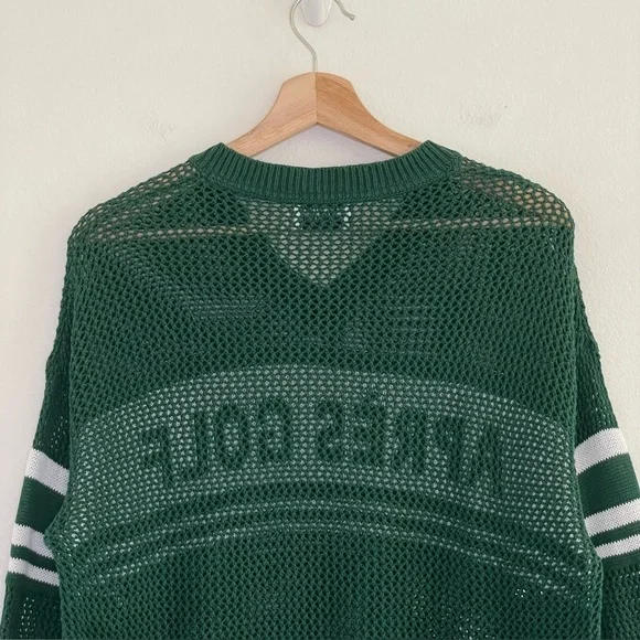 27 Miles Malibu Après Golf Pullover Mesh Stitch Cotton Knit Sweater Green Medium - Picture 8 of 16